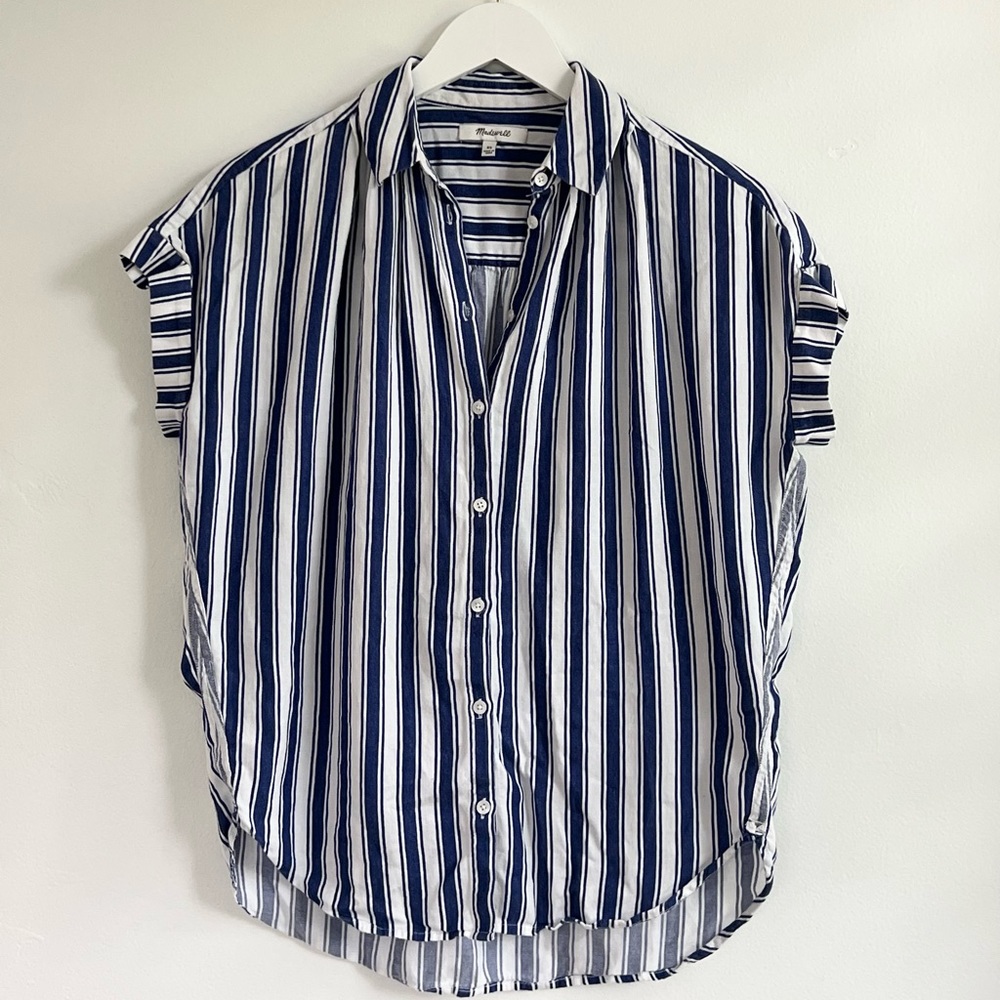 Madewell striped button down shirt oversized